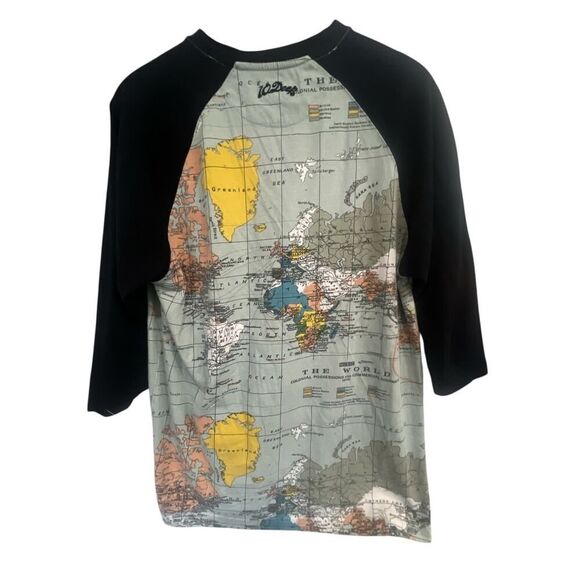 10 Deep Shirt Mens Medium AOP Maps Geographic Globe Crew Neck Graphic T-Shirt M - Picture 2 of 7
